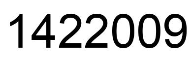 Number 1422009 black image