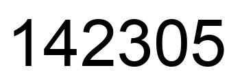 Number 142305 black image