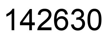 Number 142630 black image