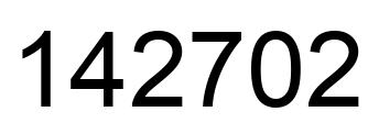 Number 142702 black image