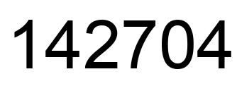 Number 142704 black image