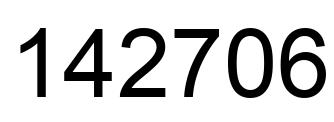 Number 142706 black image