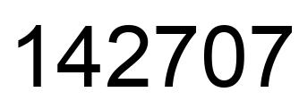 Number 142707 black image