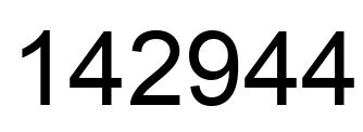 Number 142944 black image