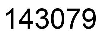 Number 143079 black image