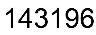 Number 143196 black image