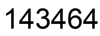 Number 143464 black image