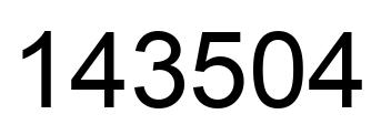 Number 143504 black image