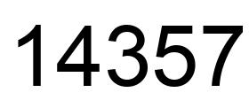 Number 14357 black image
