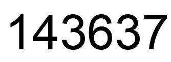Number 143637 black image