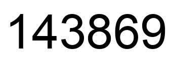 Number 143869 black image