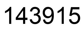 Number 143915 black image