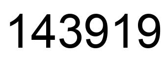 Number 143919 black image