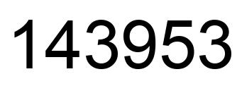 Number 143953 black image