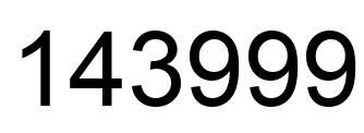 Number 143999 black image