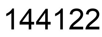 Number 144122 black image