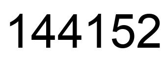 Number 144152 black image
