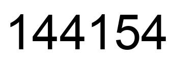 Number 144154 black image