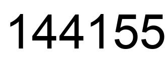 Number 144155 black image