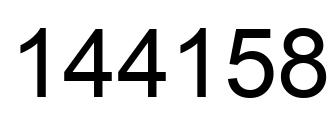 Number 144158 black image