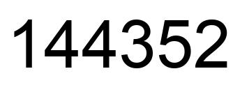 Number 144352 black image