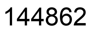 Número 144862 imagen negro