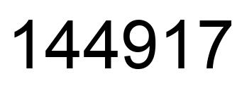 Number 144917 black image