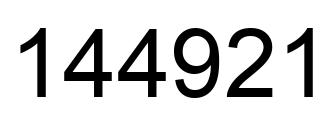 Number 144921 black image