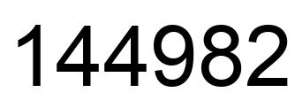 Number 144982 black image