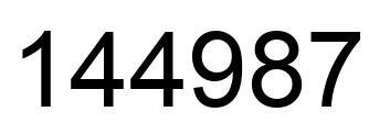 Number 144987 black image