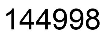 Number 144998 black image