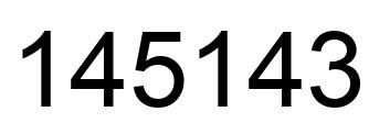 Number 145143 black image