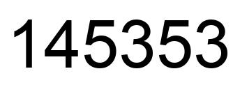 Number 145353 black image