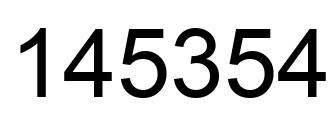 Number 145354 black image