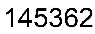 Number 145362 black image