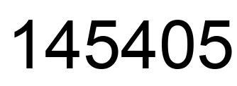 Number 145405 black image