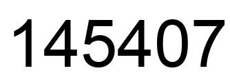 Number 145407 black image