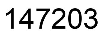 Number 147203 black image