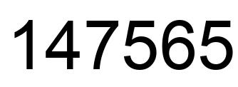 Number 147565 black image
