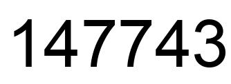 Number 147743 black image