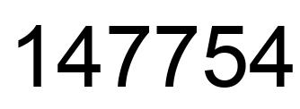 Number 147754 black image