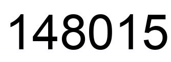 Number 148015 black image