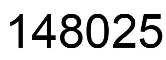Number 148025 black image