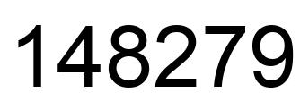 Number 148279 black image