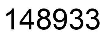 Number 148933 black image