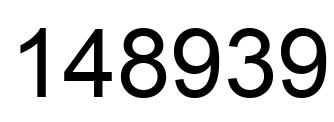 Number 148939 black image