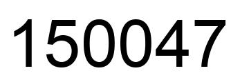 Number 150047 black image