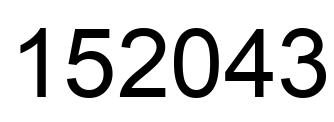 Number 152043 black image