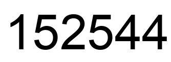 Number 152544 black image