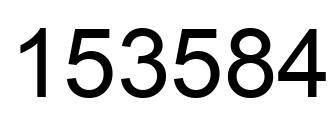 Number 153584 black image